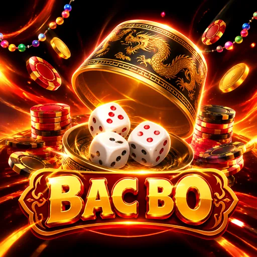Mesa do Bac Bo com copos dos dados posicionados sobre os lados do jogador e do banco