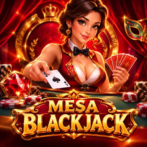 Mesa de blackjack com cartas distribuídas